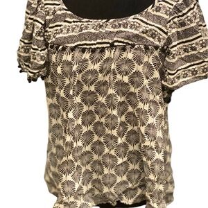 Cato Black and White Floral Blouse